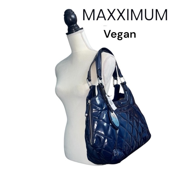MAXXIMUM  blue Vegan Satchel - Picture 1 of 12